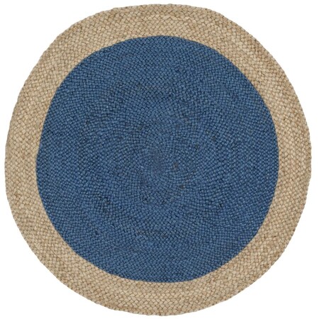 Safavieh 4 x 4 ft. Natural Fiber Hand Woven Round Area RugRoyal Blue & Natural NF801D-4R